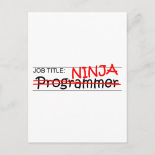 Job Title Ninja - Programmer Postcard