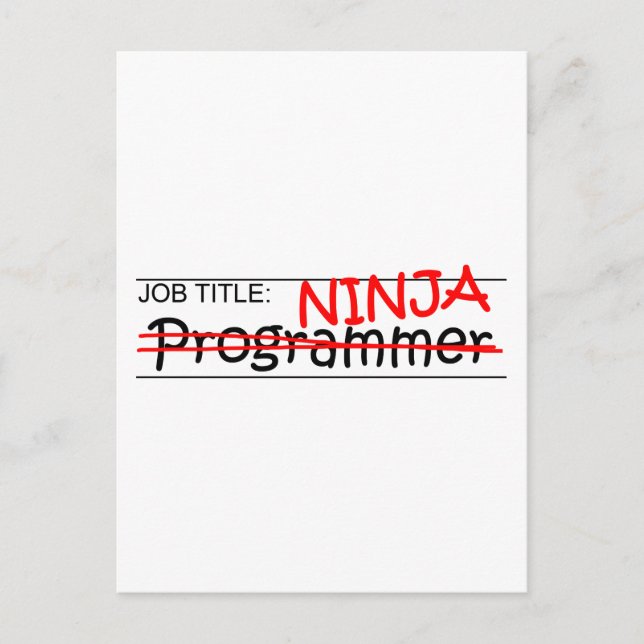 Job Title Ninja - Programmer Postcard (Front)
