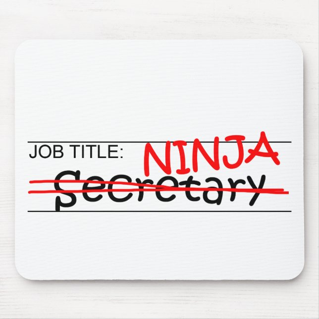 Job Title Ninja - Secretary Mouse Mat (Front)