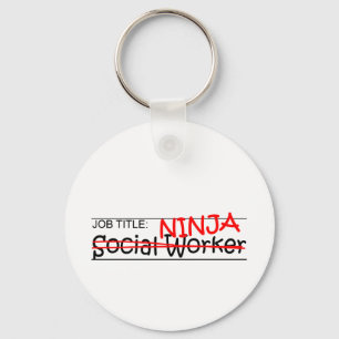 Job Title Ninja - Social Worker Key Ring