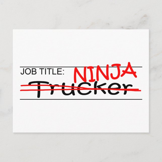 Job Title Ninja - Trucker Postcard (Front)