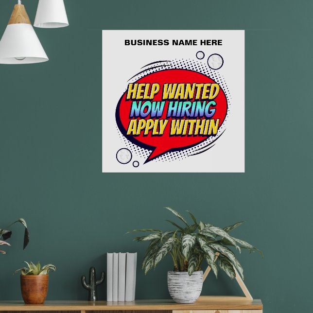 Jobs Help Wanted Now Hiring Employees Custom Poster (Living Room 1)
