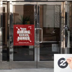 Jobs Now Hiring Employee Bonus Personalise   Window Cling