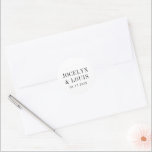 Jocelyn Black and White Modern Wedding Classic Round Sticker<br><div class="desc">Modern wedding stickers featuring a minimalist black and white design with your names in a large font along with your wedding date.  This design is simple enough for a formal wedding yet makes a bold statement.</div>