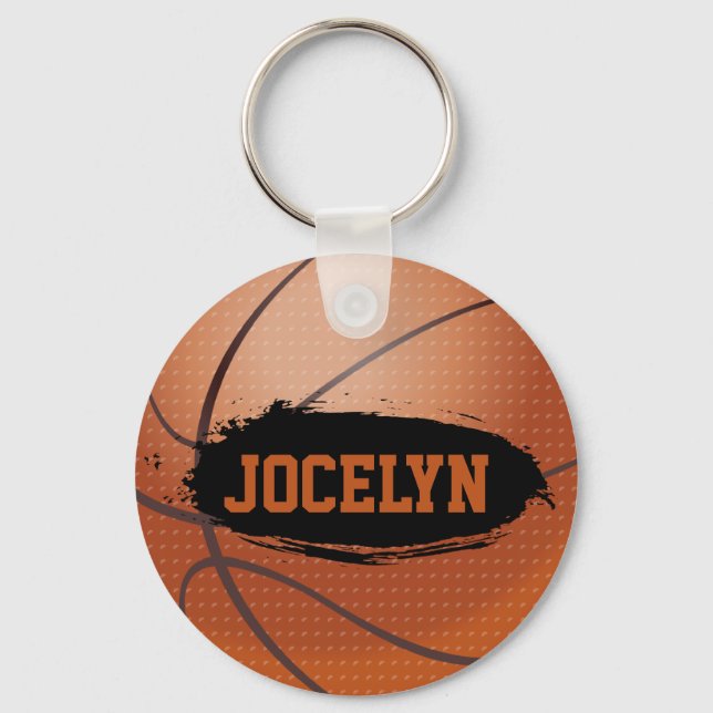 Jocelyn Grunge Basketball Key Chain / Key Ring (Front)