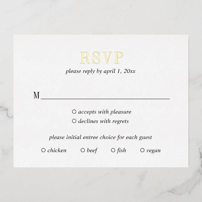 Jocelyn Modern Wedding RSVP Card (Front)