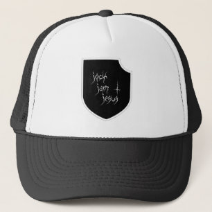 Jock Jam Jesus gothic crest trucker hat