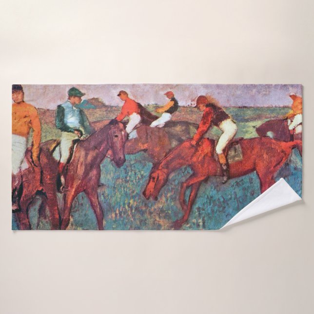 Jockey and Horse, Edgar Degas Bath Towel (Bath Towel)