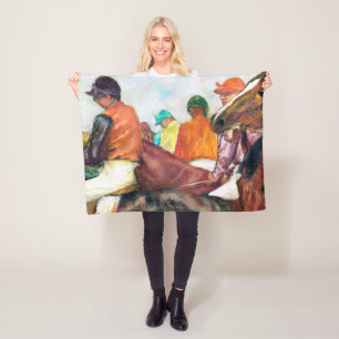 Jockey and Horse, Edgar Degas Fleece Blanket