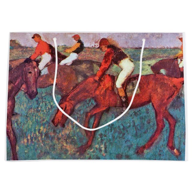 Jockey and Horse, Edgar Degas Large Gift Bag (Front)