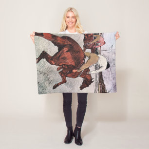 Jockey and Race Horse, Lautrec Fleece Blanket