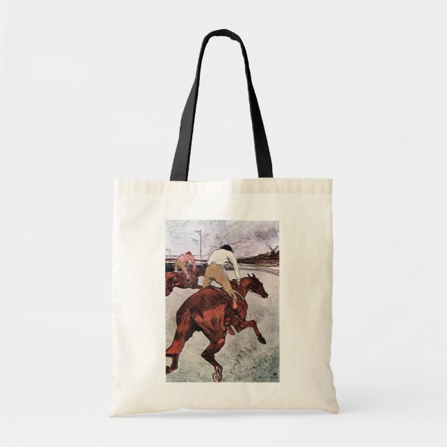 Jockey and Race Horse, Lautrec Tote Bag (Front)