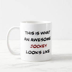 jockey, awesome coffee mug