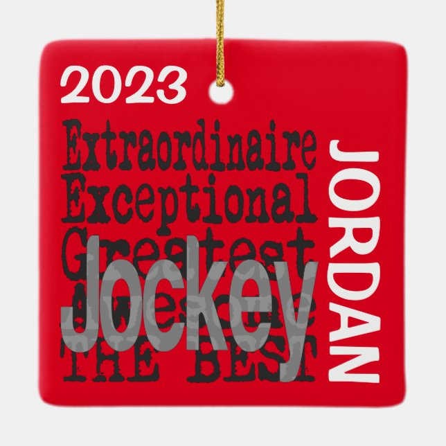 Jockey Extraordinaire CUSTOM Ceramic Ornament (Back)