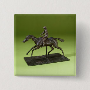 Jockey on a Horse (bronze) 15 Cm Square Badge