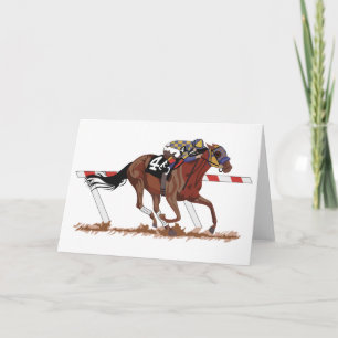 Jockey On Racehorse Card
