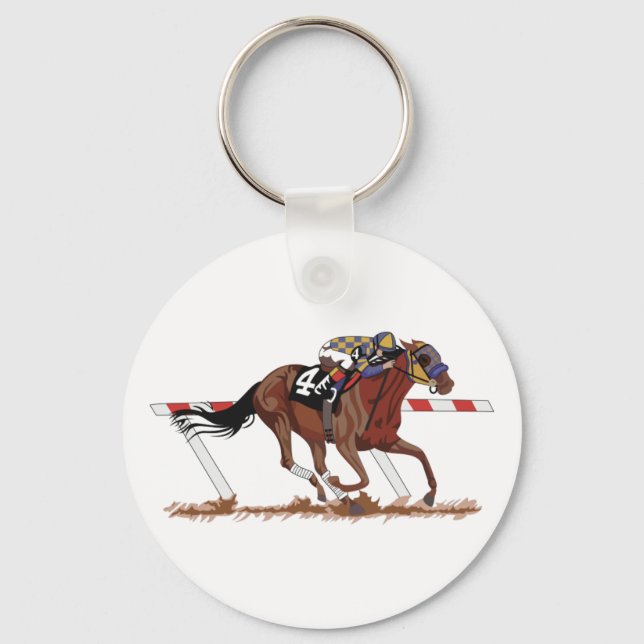 Jockey on Racehorse Key Ring (Front)