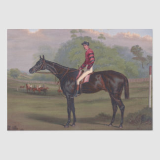 Jockey On Racehorse Painting Tissue Paper