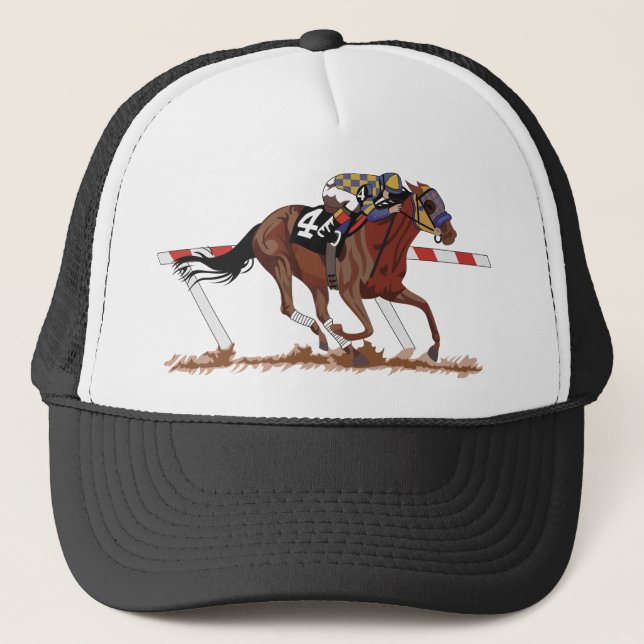 Jockey On Racehorse Trucker Hat (Front)