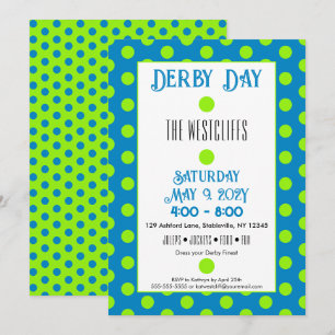 Jockey Silk Dots Green and Blue Derby Invitation