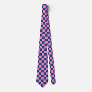 Jockey Silks Chequerboard French Blue Pink Derby Tie