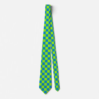 Jockey Silks Chequerboard Green and Blue Derby Tie