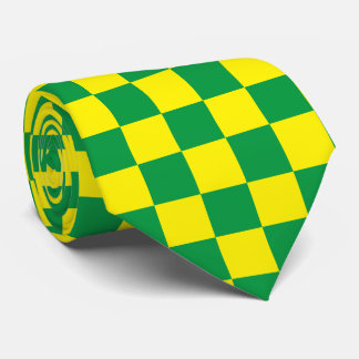 Jockey Silks Chequerboard Green and Yellow Derby Tie