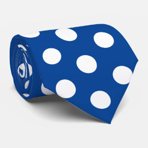 Jockey Silks Dots Blue and White Derby Tie