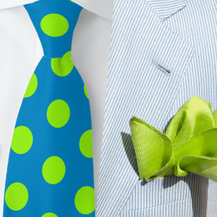 Jockey Silks Dots Green and Blue Derby Tie