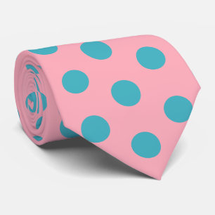 Jockey Silks Green Blue Dots on Pink Derby Tie