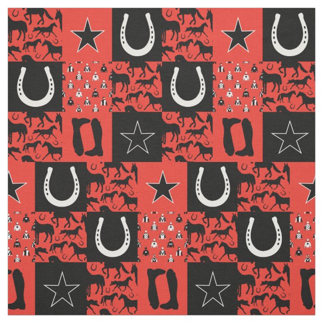 Jockey Silks Horse Racing Equestrian Pattern Fabric (Swatch)