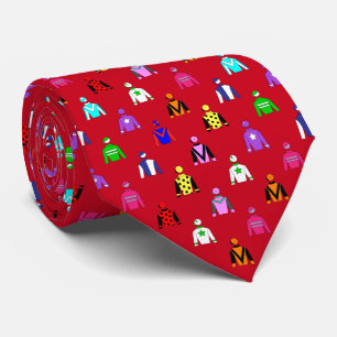 Jockey Silks on Red Fun Horse Racing Tie