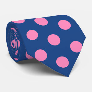 Jockey Silks Pink Dots on French Blue Derby Tie