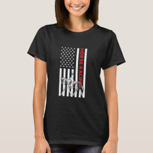 Jockey Us Flag Horse Racing T-Shirt