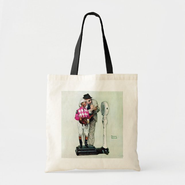 Jockey Weighing In by Norman Rockwell Tote Bag (Front)