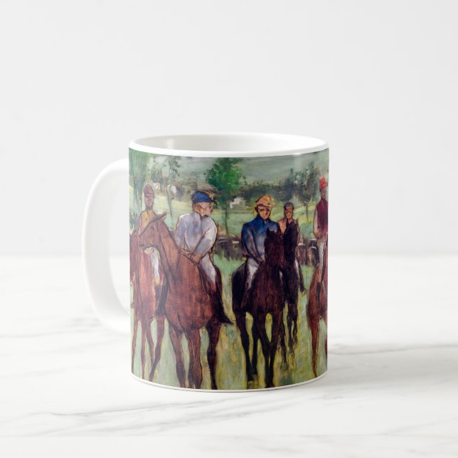 Jockeys and Race Horses, Edgar Degas Coffee Mug (Front Left)