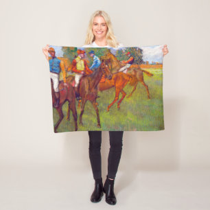 Jockeys and Race Horses, Edgar Degas Fleece Blanket