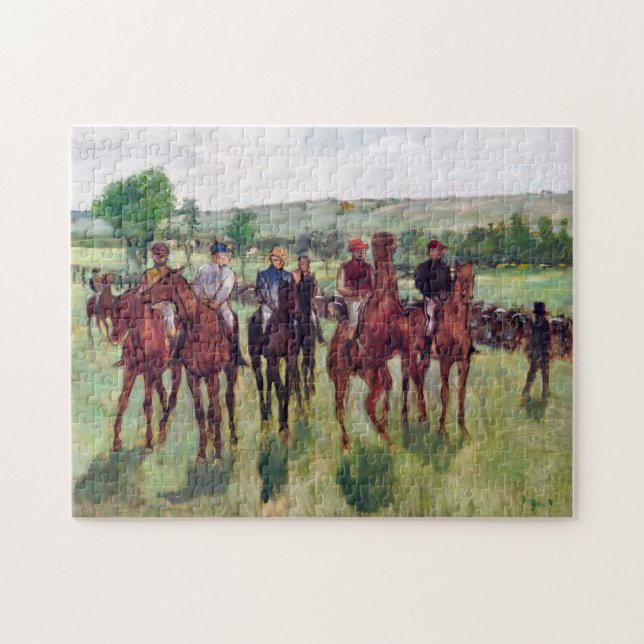 Jockeys and Race Horses, Edgar Degas Jigsaw Puzzle (Horizontal)
