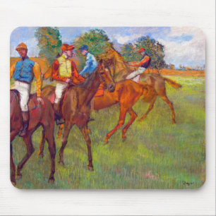 Jockeys and Race Horses, Edgar Degas Mouse Mat