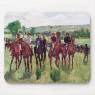 Jockeys and Race Horses, Edgar Degas Mouse Mat