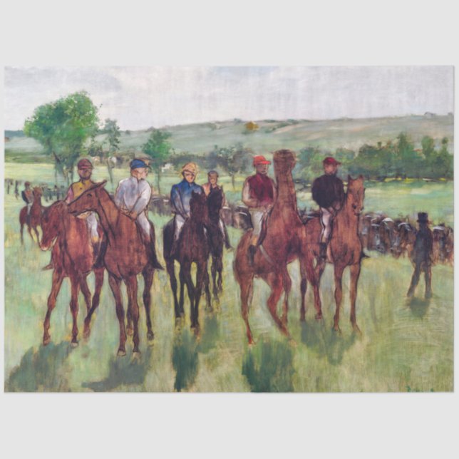 Jockeys and Race Horses, Edgar Degas Tissue Paper (Front)