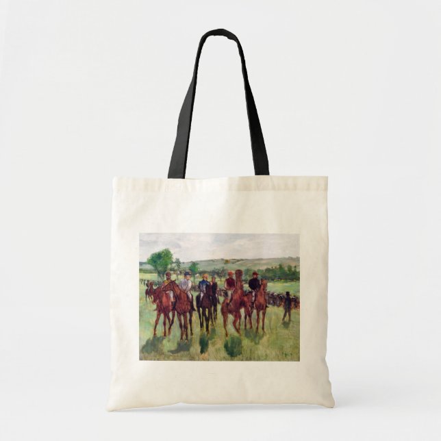 Jockeys and Race Horses, Edgar Degas Tote Bag (Front)