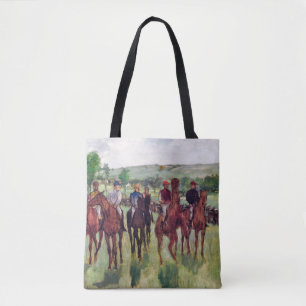 Jockeys and Race Horses, Edgar Degas Tote Bag