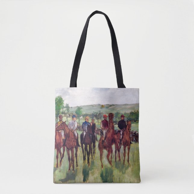 Jockeys and Race Horses, Edgar Degas Tote Bag (Front)