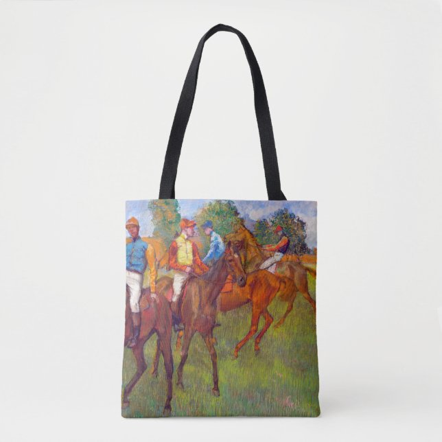 Jockeys and Race Horses, Edgar Degas Tote Bag (Front)