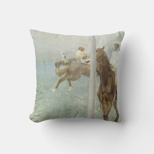 Jockeys Before the Race by Edgar Degas Cushion (Front)