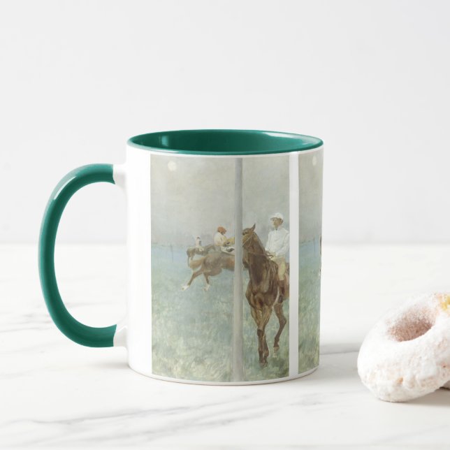Jockeys Before the Race by Edgar Degas Mug (With Donut)