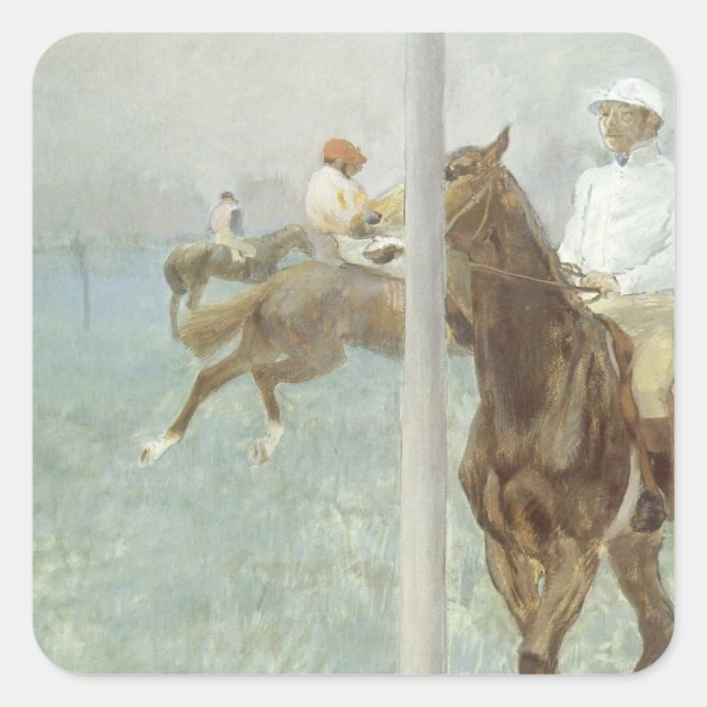 Jockeys Before the Race by Edgar Degas Square Sticker (Front)