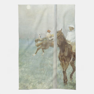 Jockeys Before the Race by Edgar Degas Tea Towel