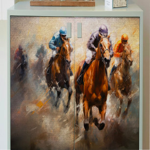 Jockeys in Horse Race Decoupage Tissue Paper